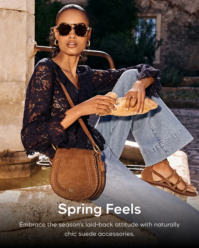 Spring Feels Embrace the season's laid-back attitude with naturally chic suede accessories.