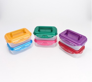 LocknLock Set of 6 Nesting Rectangles w/ Handle Lids