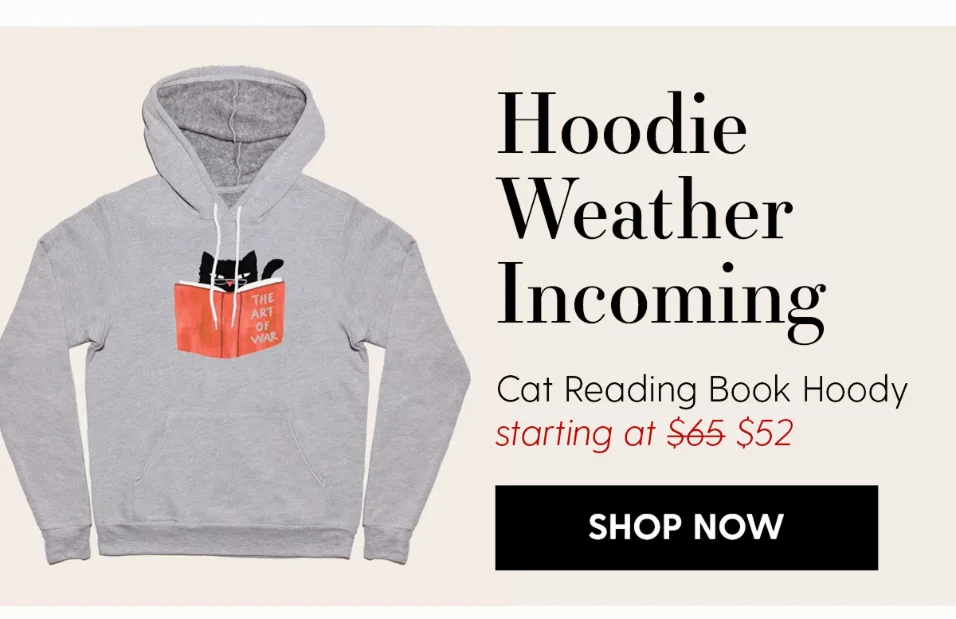 Cat reading book Hoody