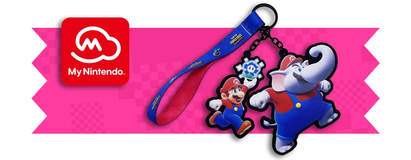 A keychain with Mario and Elephant Mario is shown.