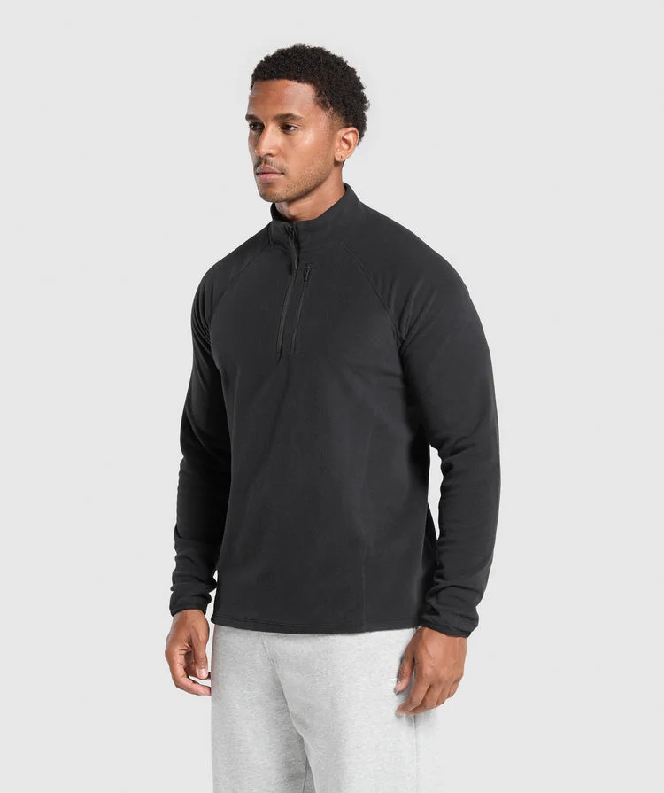 BLACK 1/4 ZIP JACKET