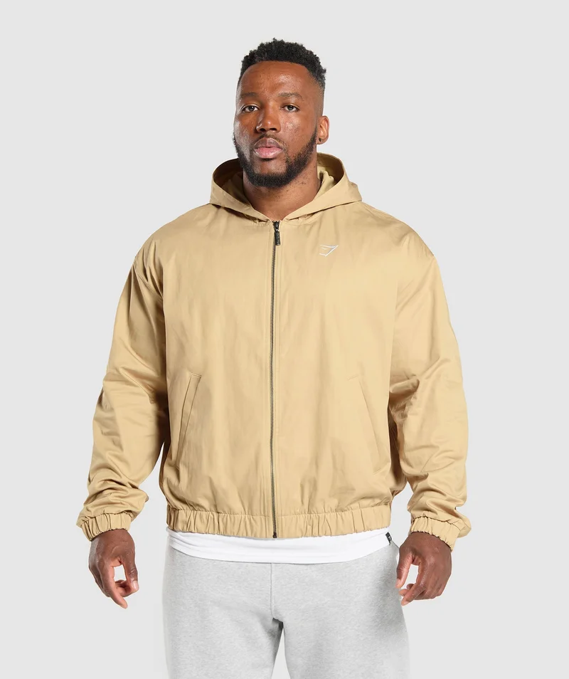 CREAM ZIP UP BOMBER