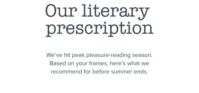 Our literary prescription