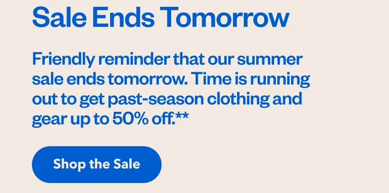 Sale Ends Tomorrow