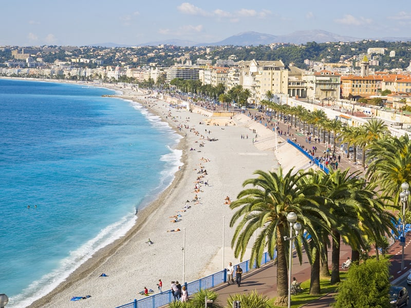 A stunning viewpoint in Nice, overlooking the Mediterranean Sea and the picturesque cityscape.
