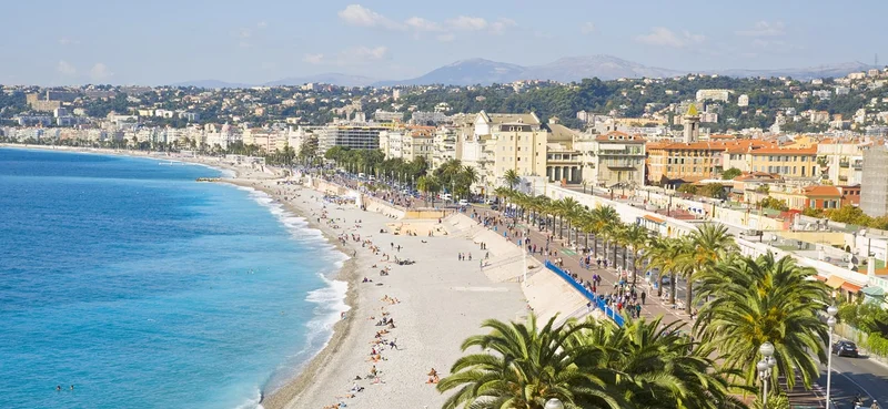 A stunning viewpoint in Nice, overlooking the Mediterranean Sea and the picturesque cityscape.