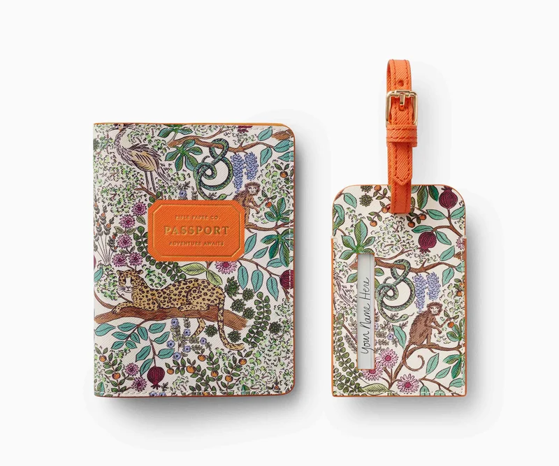 Image of Passport Holder & Luggage Tag Set - Safari