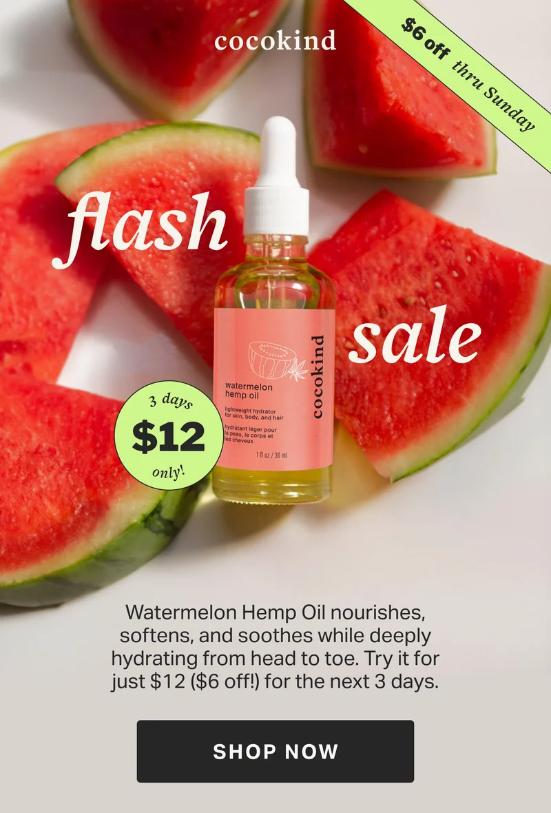 flash sale! $12 watermelon hemp oil for 3 days only