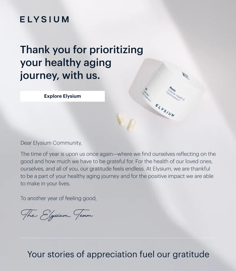 ELYSIUM | Thank you for prioritizing your healthy aging journey, with us. | Explore Elysium
