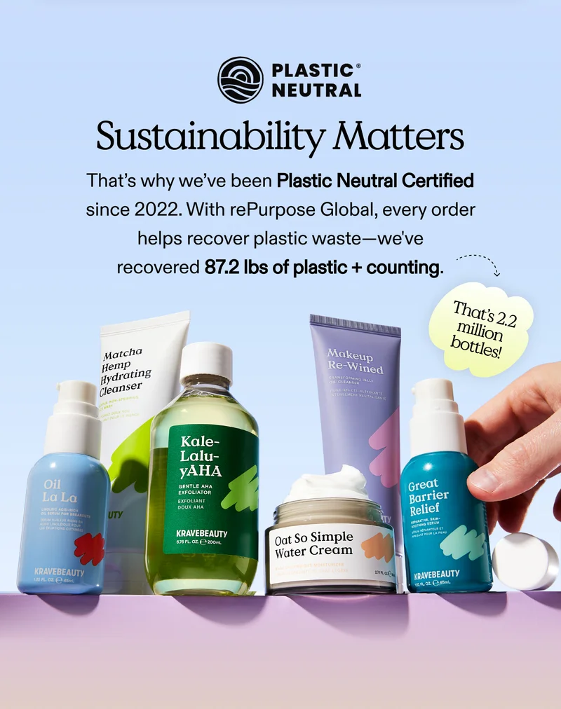 Sustainability Matters. That’s why we’ve been Plastic Neutral Certified since 2022. With rePurpose Global, every order helps recover plastic waste—we've recovered 87.2 lbs of plastic + counting. That’s 2.2 million bottles!