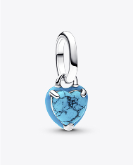 Turquoise-Colored Heart Mini Dangle Charm