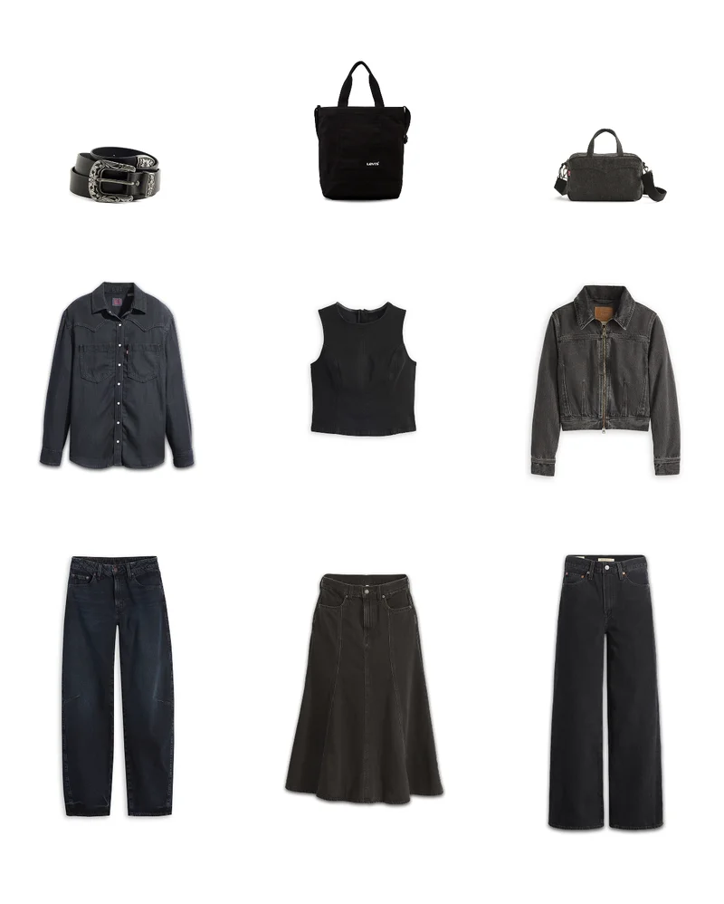 A grid of Levi's products.