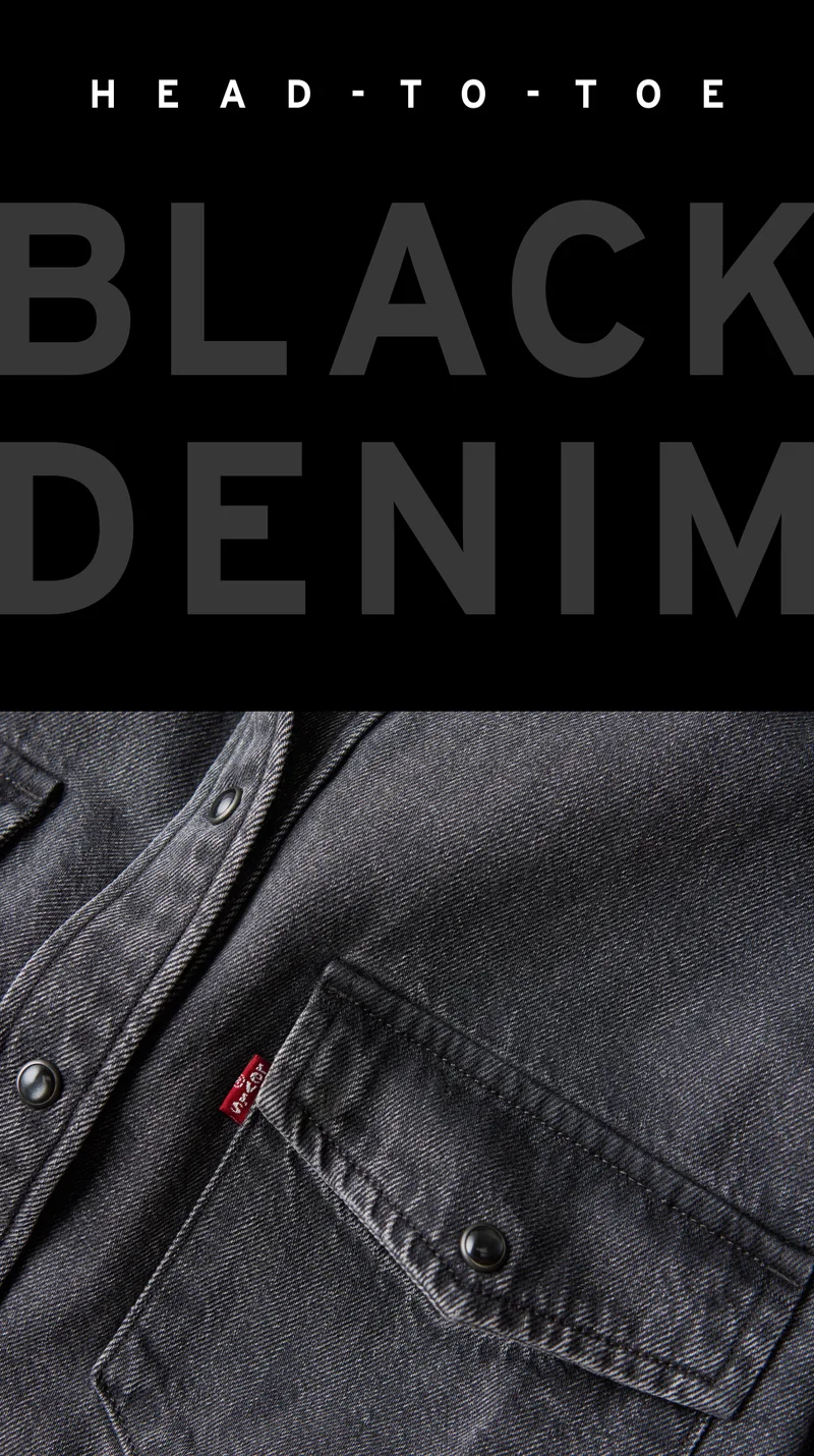 A zoomed up photo of a denim jacket.