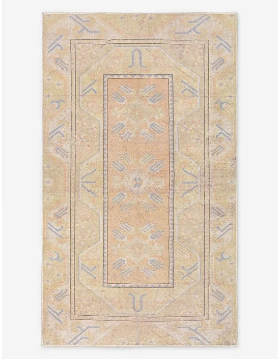 Vintage Turkish Hand-Knotted Wool Rug No. 520, 3' 7" X 6'