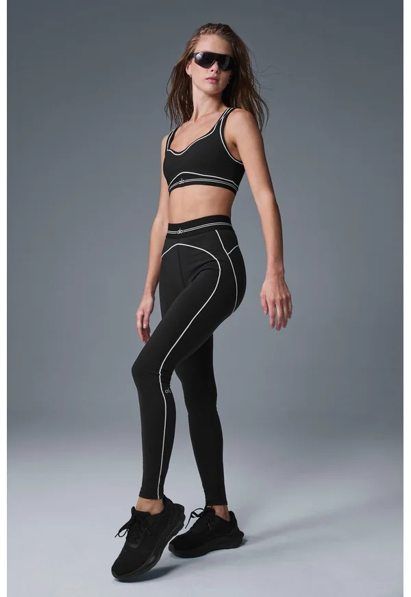 Airbrush High-Waist Heart Throb Legging - Black/White - Black/White / S / Full 28"