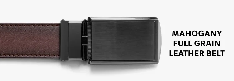 Mahogany Full Grain Leather Belt