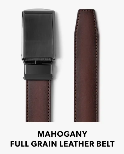 Mahogany Full Grain Leather Belt