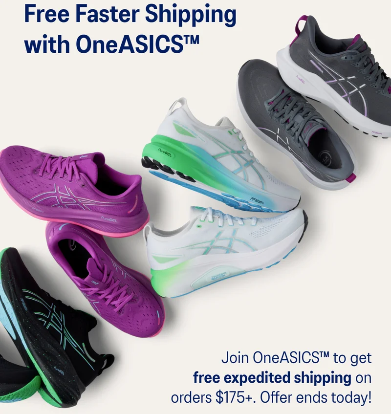 Free faster shipping with OneASICS