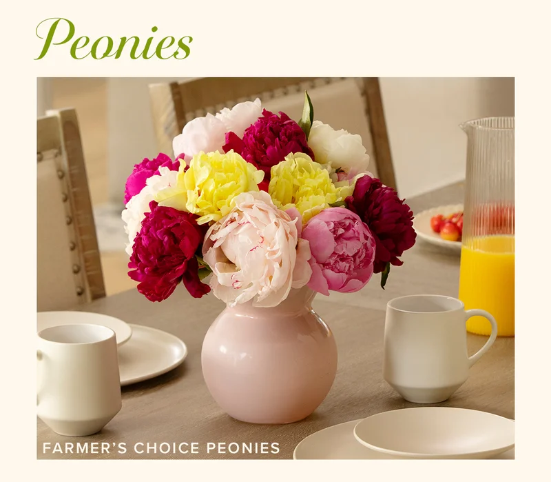 Peonies! Featured Bouq: Farmer's Choice Peonies