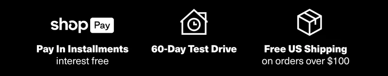 Shop Pay. Pay in installments. Interest-free. 60 day test drive. Free US shipping with orders over $99