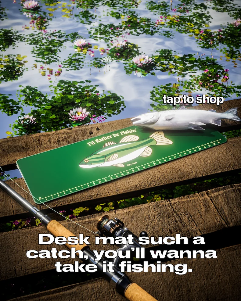 The fishing desk mat