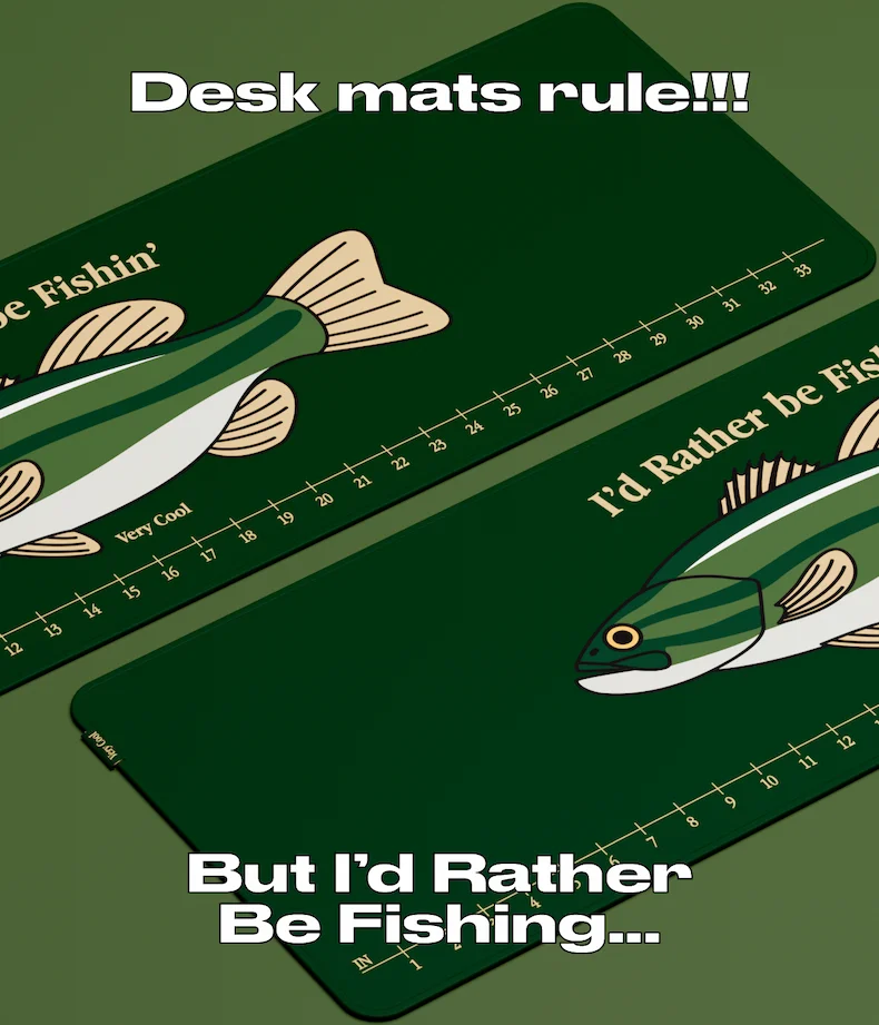 The fishing desk mat