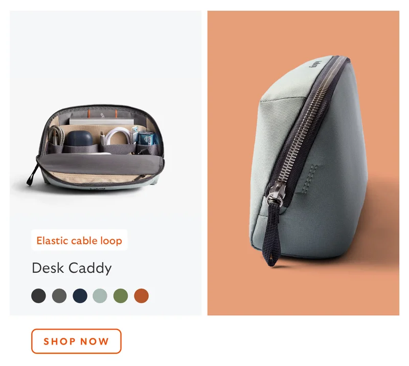 Desk Caddy - Eucalyptus *Elastic cable loops