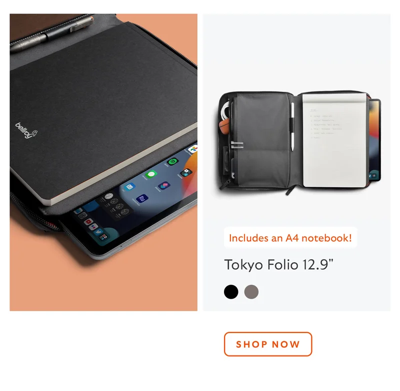 Tokyo Folio 12.9" - Raven *Includes an A4 notebook!
