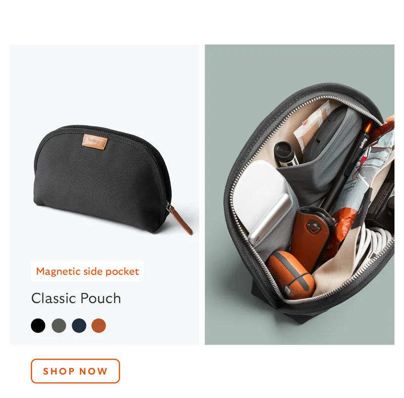 Classic Pouch - Slate *Magnetic side pocket
