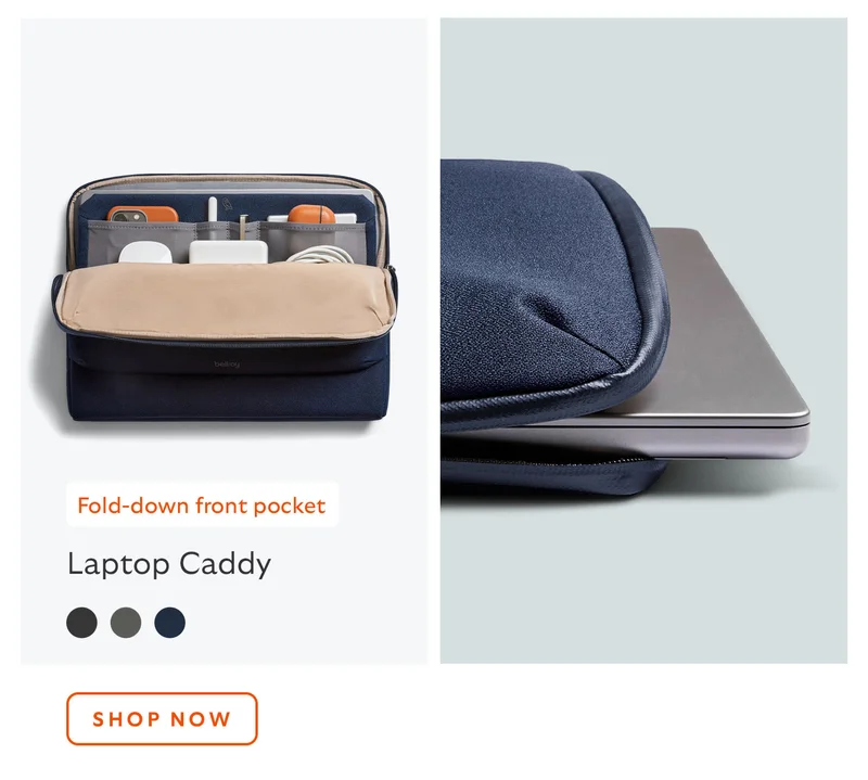 Laptop Caddy 14" - Navy *Fold-down front pocket