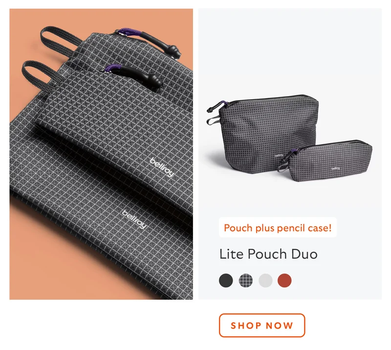 Lite Pouch Duo - ArcadeGray *Pouch plus pencil case!