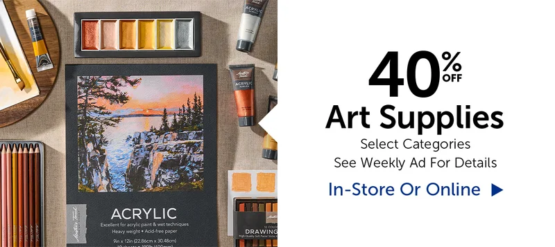 40% Off Art Supplies - Select Categories