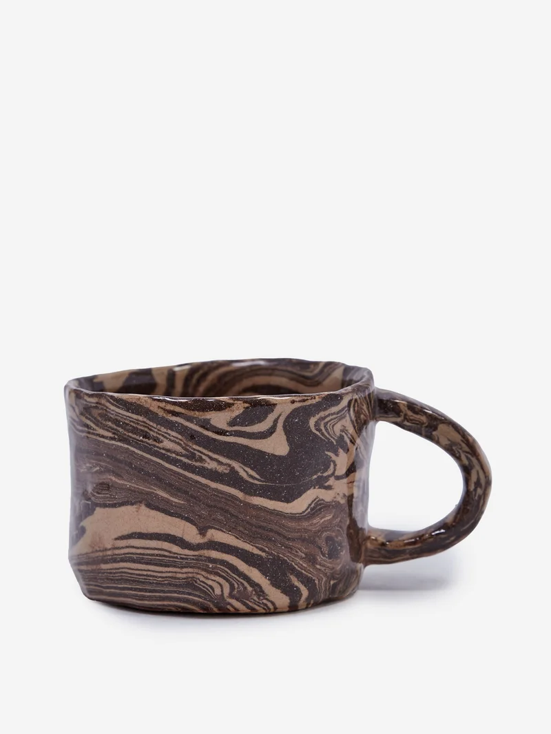 Image of ferm LIVING Ryu Mug - Low - Sand/Brown