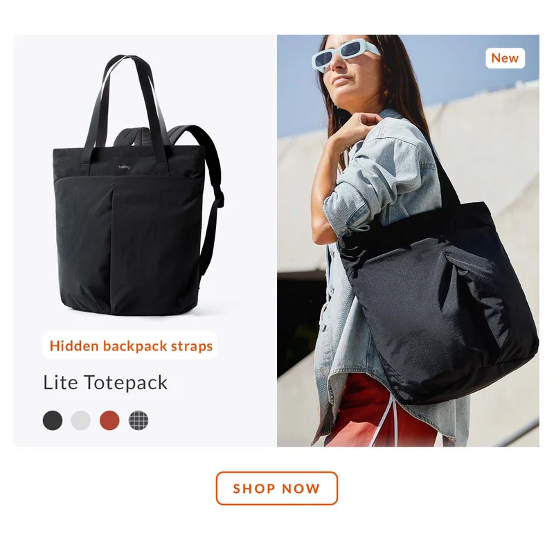 🆕Lite Totepack Hidden backpack straps SHOP LITE