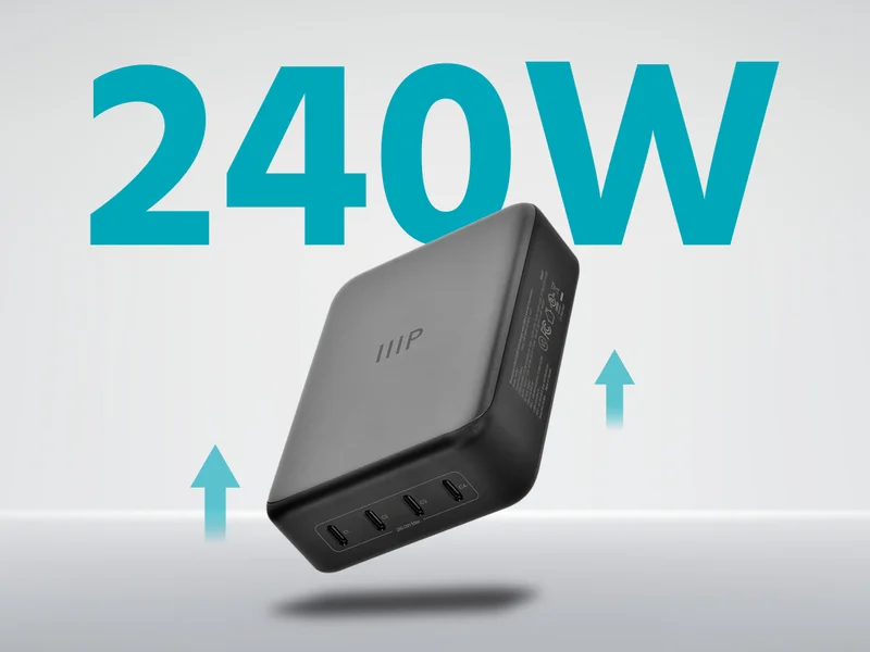 4‑Port 240W USB‑C Desktop GaN Charger