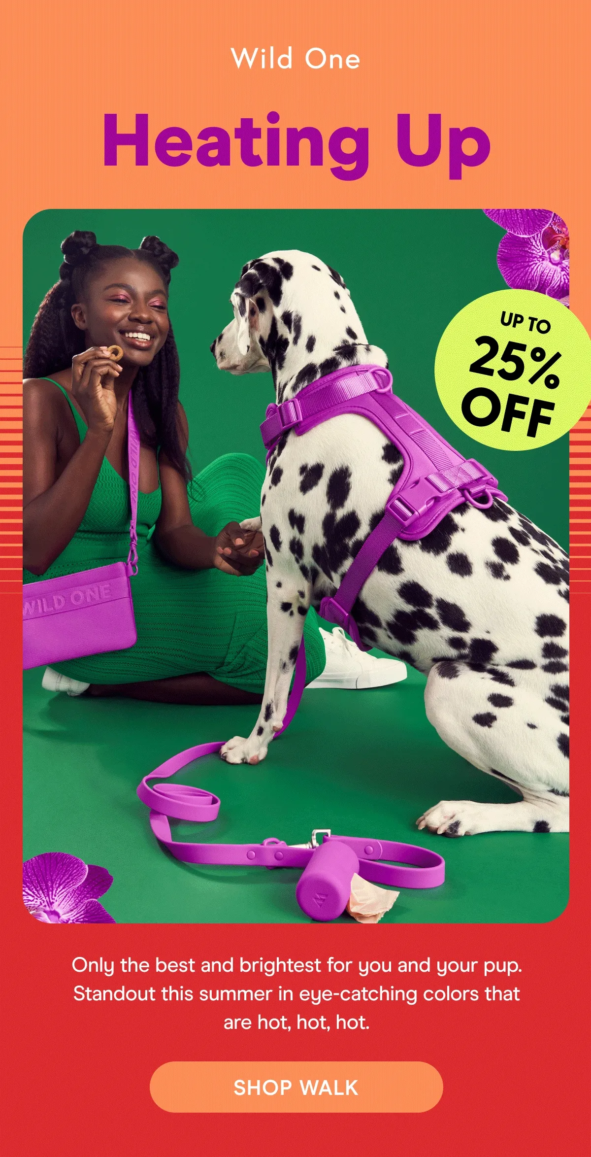 heating up Only the best and brightest for you and your pup. Standout this summer in eye-catching colors that are hot, hot, hot.