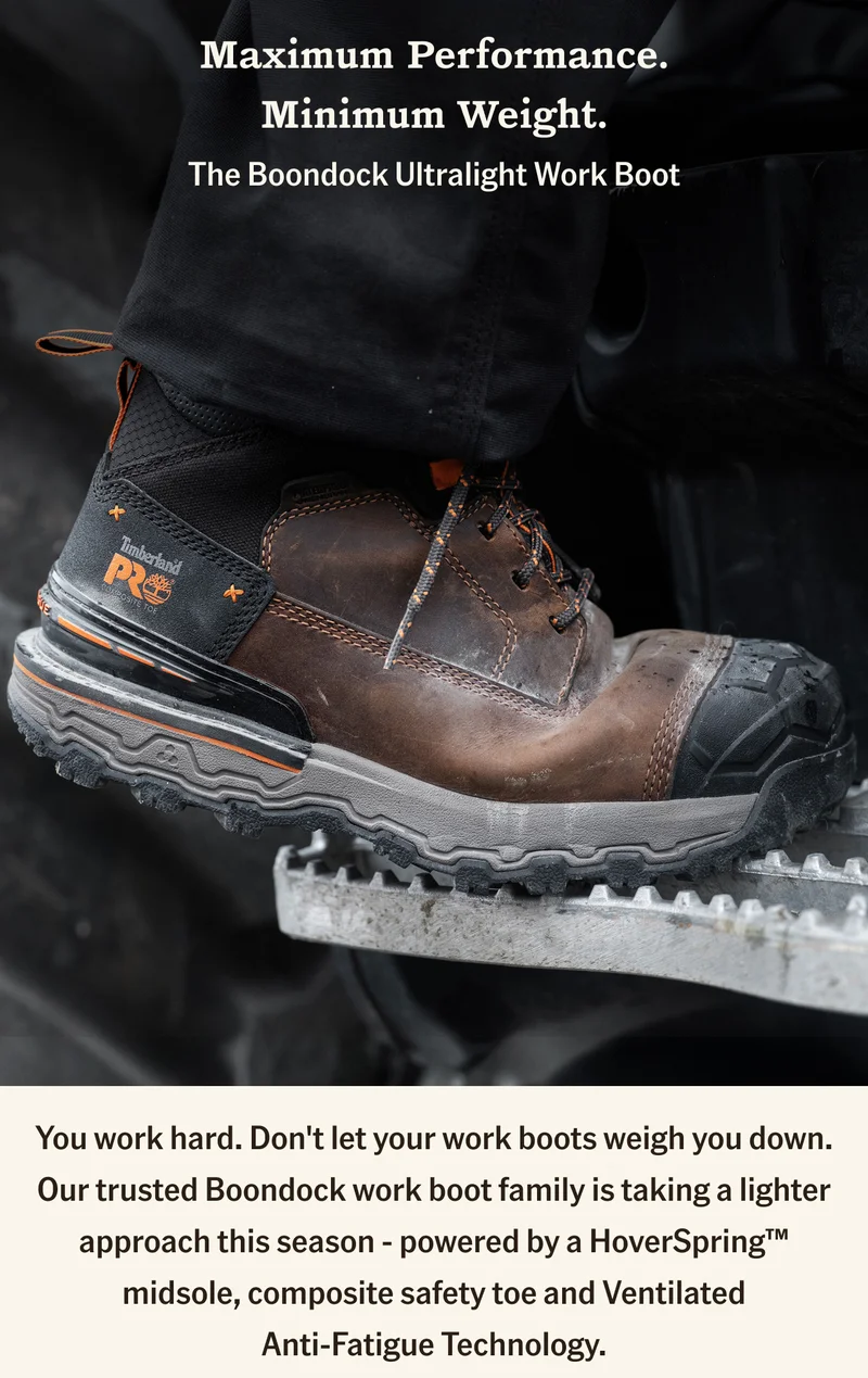 Maximum Performance. Minimum Weight. The Boondock Ultralight Work Boot.