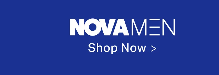 NOVAMEN logo & 'Shop Now' for men's fashion, clothing, & styles from Fashion Nova.
