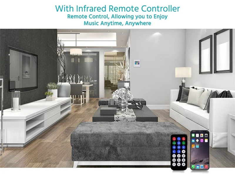 40-Watt Wall Mount Music Amplifier With Touchscreen. Bluetooth | AUX | FM | IR Remote. Shop Now.