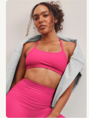 Spacedye Slim Racerback Bra in Vivd Pink Heather