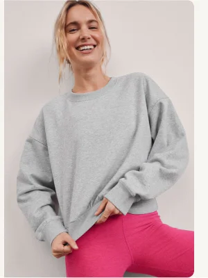 LuxeFleece Oversized Sweatshirt in Light Heather Gray
