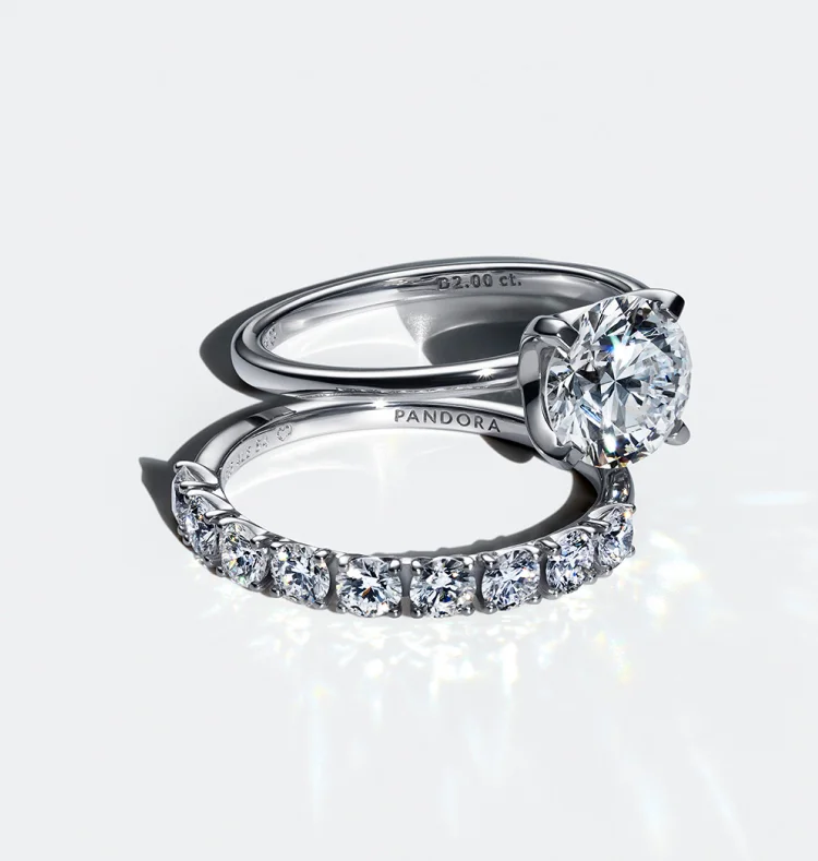 Model wearing Pandora lab-grown diamonds