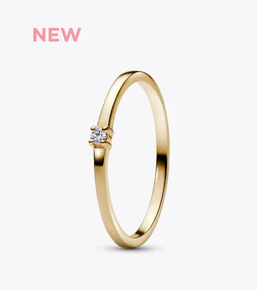 Pandora Era 14k Gold Micro Lab-grown Diamond Single Stone Ring
