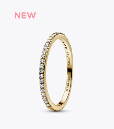 Pandora Era 14k Gold Micro Lab-grown Diamond Half Eternity Pavé Band Ring