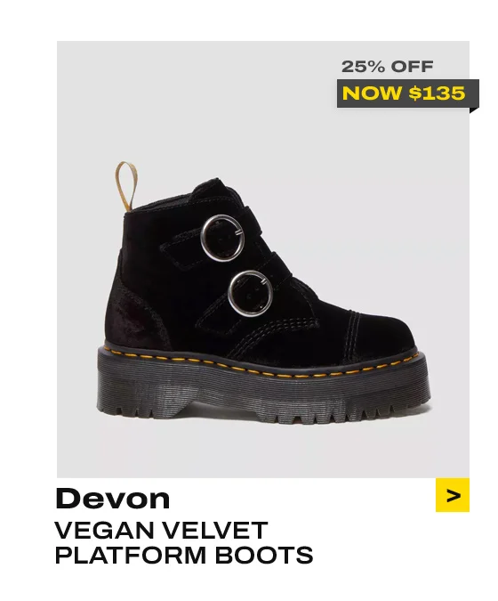 Vegan Devon Velvet Platform Boots