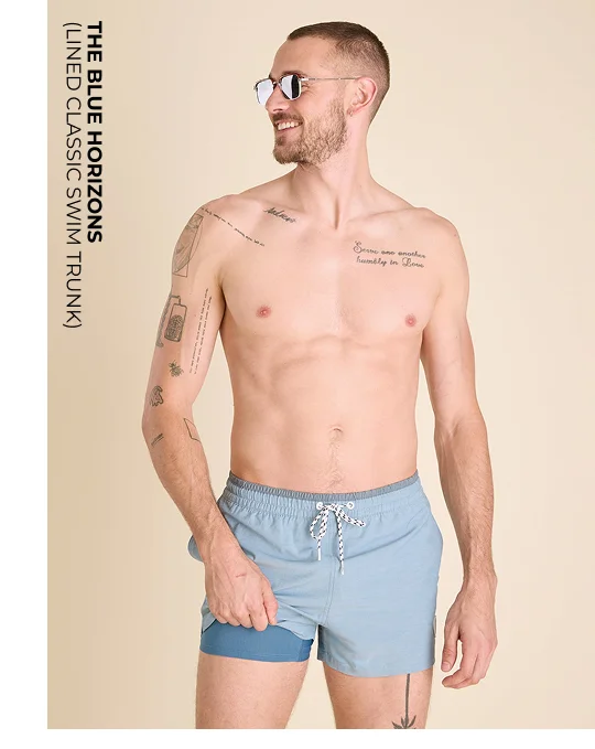 Lined Classic Swim Trunk: The Blue Horizons