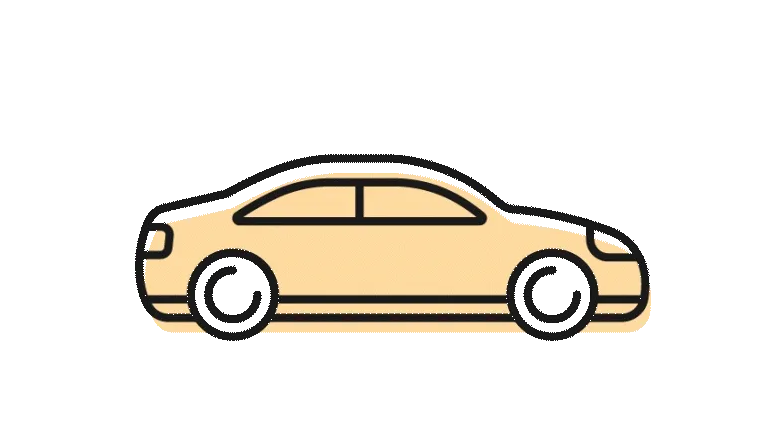 Animated car illustration.
