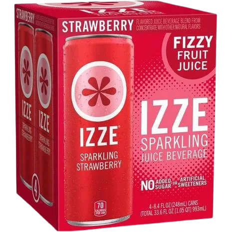 Image of IZZE Strawberry Sparkling Juice (4 Pack)