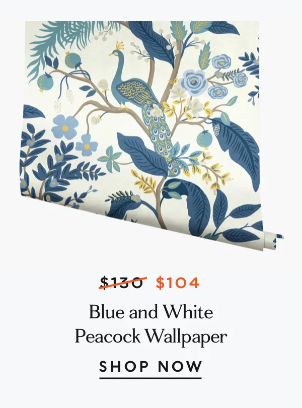 Blue and White Peacock Wallpaper