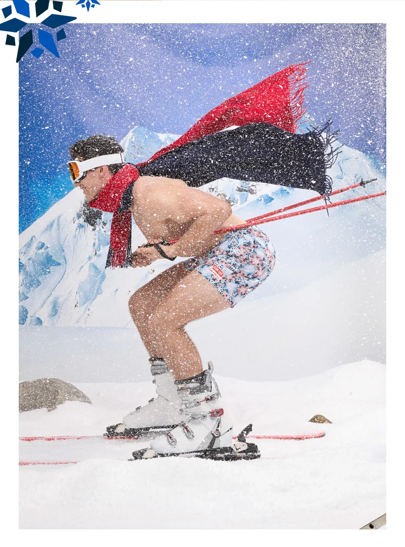 Lined Classic Swim Trunk: The Snow Place Like First 5.5"